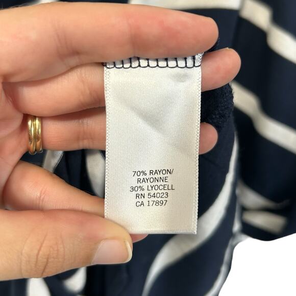 Banana Republic Striped Cowl Neck Top NWT Women's Sz XL Navy White Coastal Chic - Picture 6 of 7